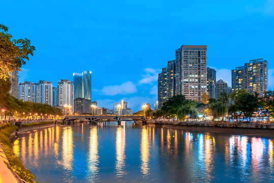 成都南河九眼桥夜景