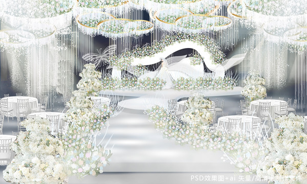 白色幾何婚禮