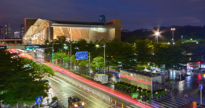 深圳福田区音乐厅夜景