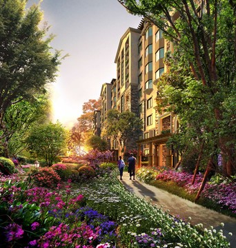 住宅小區(qū)園林景觀效果圖