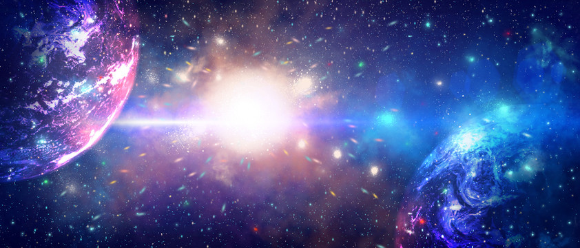 唯美夢幻星空宇宙中心科幻地球