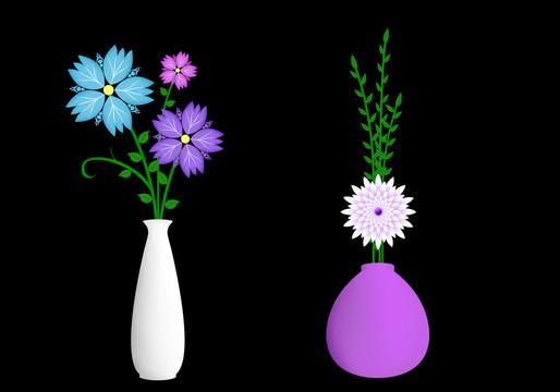 psd手繪插花