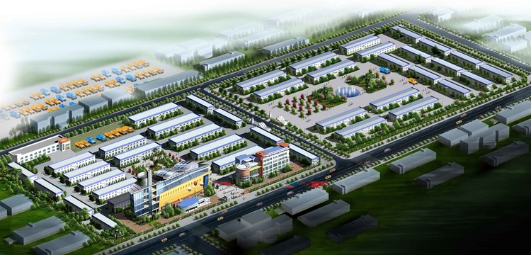 工業(yè)區(qū)鳥瞰景觀效果圖