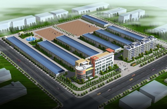 工業(yè)區(qū)鳥瞰景觀效果圖