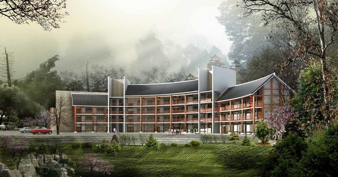中國風(fēng)建筑景觀效果圖