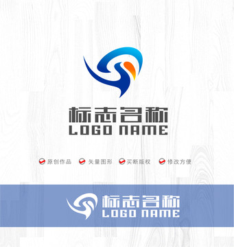 YQ字母G标志飞鸟LOGO