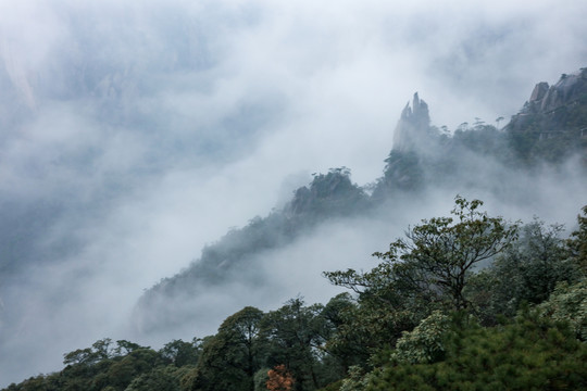 云雾山脉水墨风