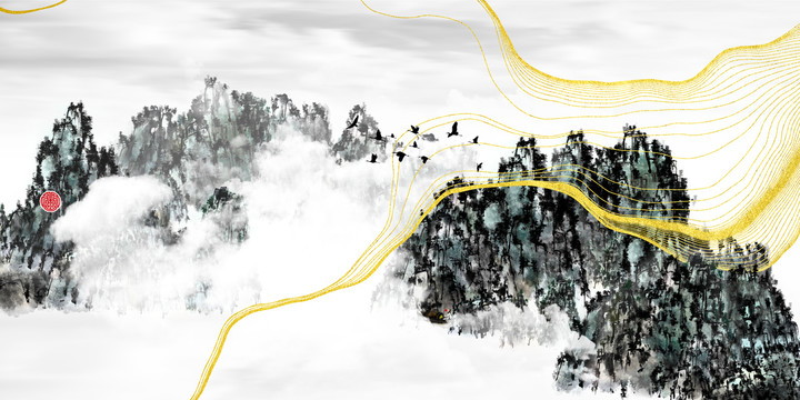 墨跡山水