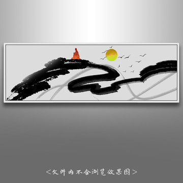 中式意境禪意水墨畫
