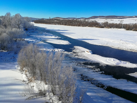 冬季根河河流