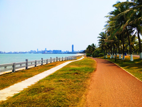 海南岛海口市西秀海滩实景