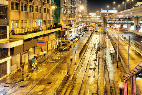 香港的住宅楼夜景