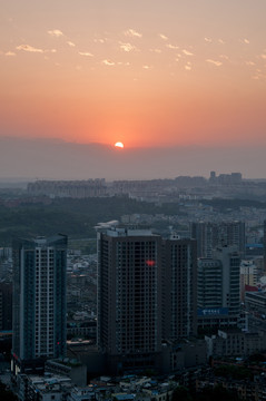 绵阳城市风光夕阳