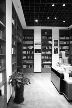 书店图片黑白