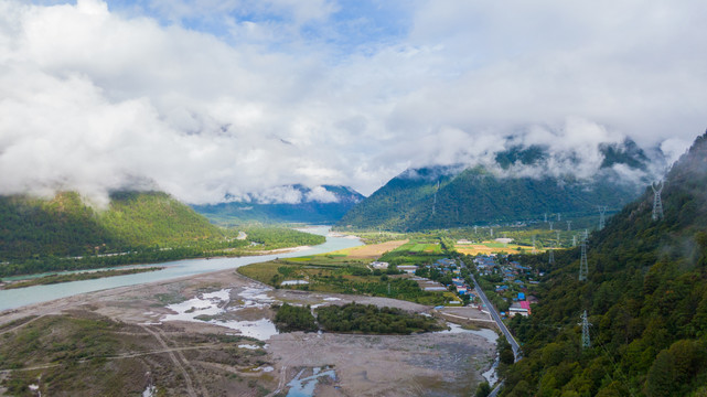 川藏林芝风景航拍