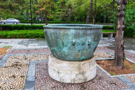 北京中国农业博物馆青铜水缸