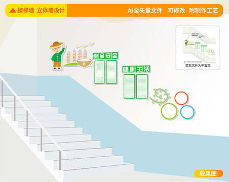 餐廳樓道校園文化墻