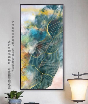 金色線條意境畫