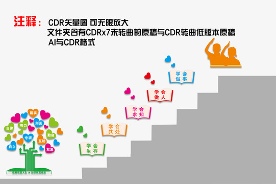 校园走廊楼梯文化墙