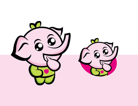 原创卡通大象logo