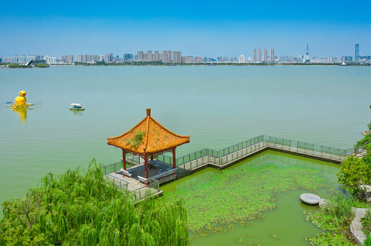 航拍徐州云龙湖风景区