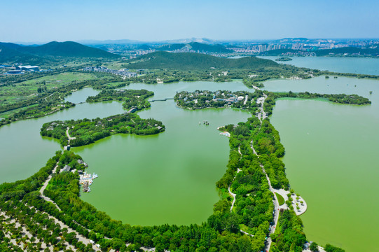 航拍徐州云龙湖风景区