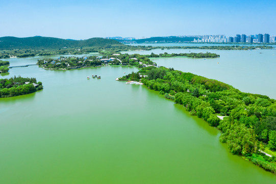 航拍徐州云龙湖风景区