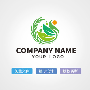 生态农业小麦logo