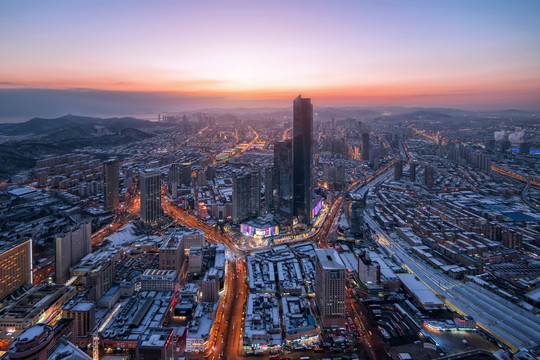 大连市中心夜景