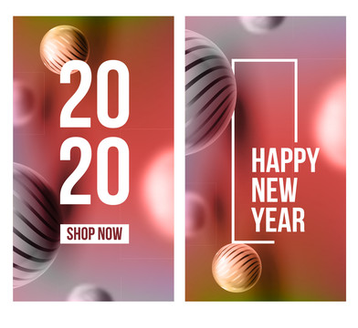 創(chuàng)意2020新年快樂(lè)商場(chǎng)吊旗
