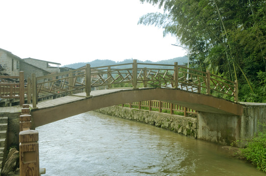 小桥流水的乡村风景