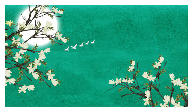 花鳥壁畫