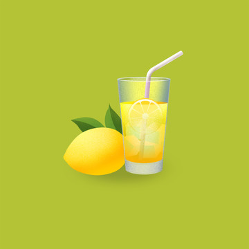 柠檬茶果汁冰茶饮料水果清爽夏天