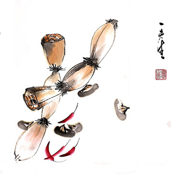 原創(chuàng)寫意蓮藕