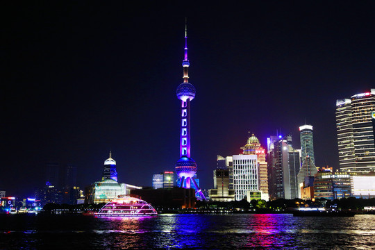 上海陆家嘴东方明珠塔夜景