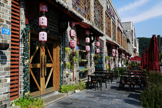 浙江淳安千岛湖鱼街街景