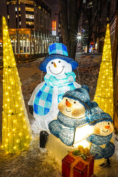 圣诞街头雪人灯饰
