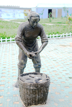 渔民生活雕塑