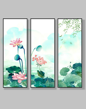 荷花裝飾畫