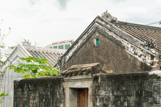 海南美丽乡村传统民居青砖瓦房