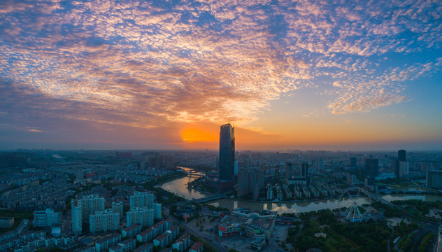 湖州城市晚霞