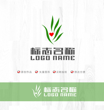手心形綠葉飛鳥LOGO