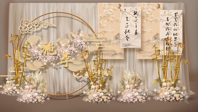 香檳新中式迎賓區(qū)效果圖