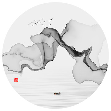 新中式抽象意境水墨裝飾畫