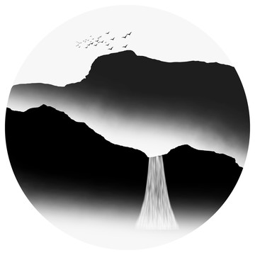 新中式抽象意境水墨裝飾畫(huà)