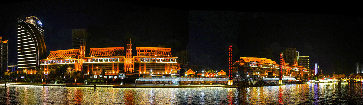 天津海河夜景大画幅