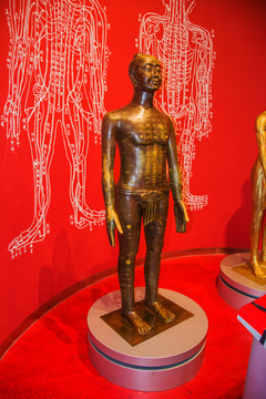 人体穴位周身分布铜雕像