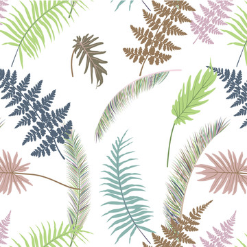 热带植物图案四方连续