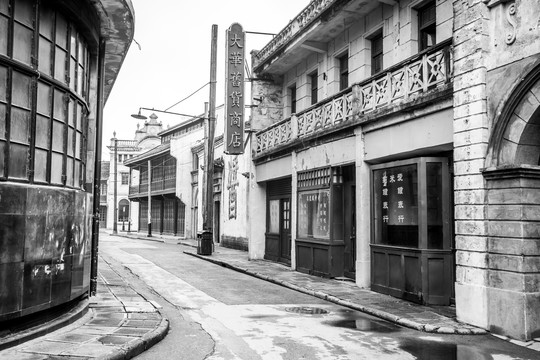 上海老建筑黑白照片