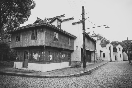 上海老建筑黑白照片